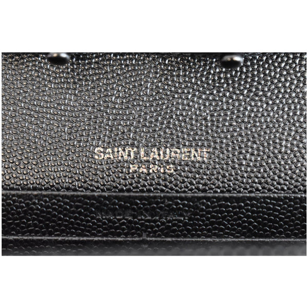 YVES SAINT LAURENT Monogram Grain De Poudre Chain Wallet Black