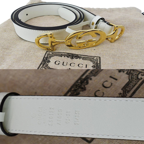 GUCCI Cutout Floral Canval Leather Shoulder Bag 550132 White