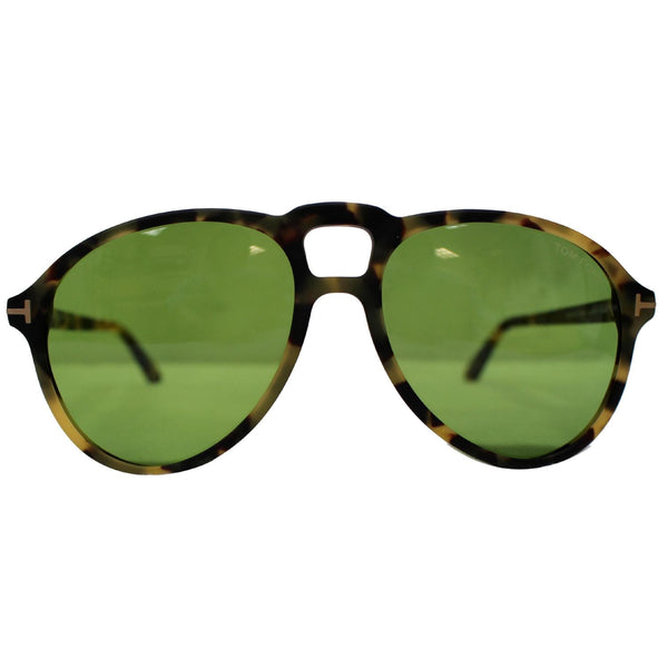 TOM FORD FT0645 56N 57 Lennon-02 Havana Sunglasses Green Lens
