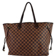 LOUIS VUITTON Neverfull GM Damier Ebene Tote Bag Brown