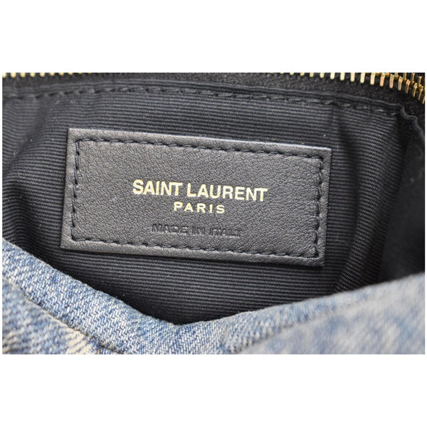 YVES SAINT LAURENT Vintage Puffer Medium Denim Canvas Shoulder Bag Blue