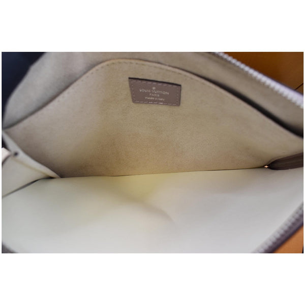 Louis Vuitton Jules PM Pochette Leather Clutch Taupe - opened view