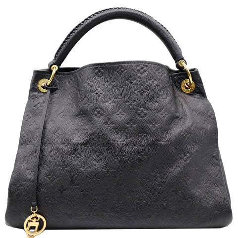LOUIS VUITTON Artsy MM Empreinte Leather Shoulder Bag Black