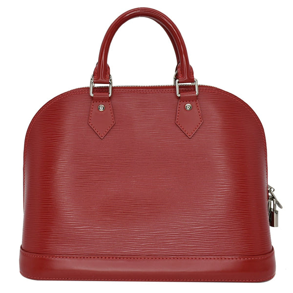 LOUIS VUITTON Alma PM Epi Leather Satchel Bag Red