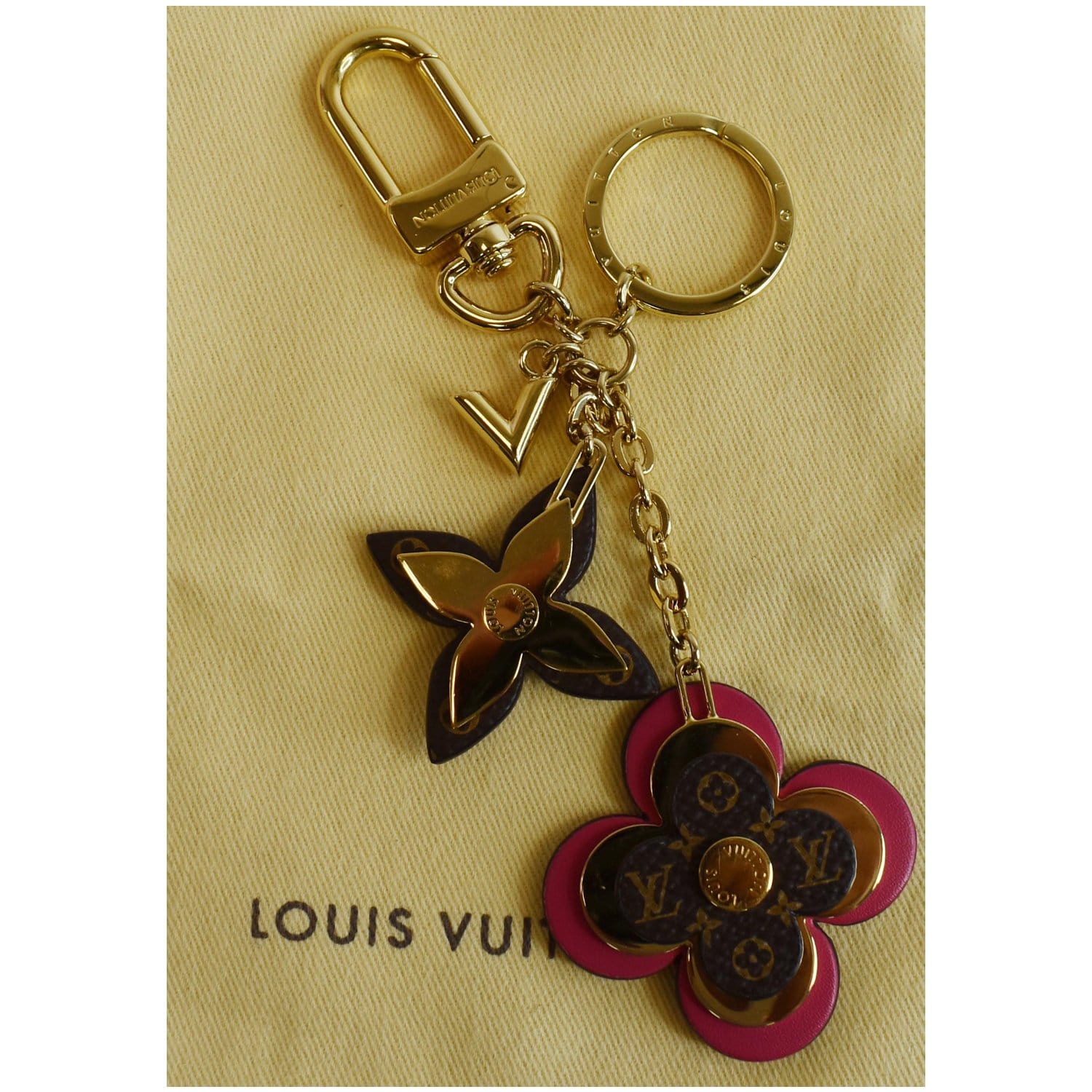 Louis Vuitton Blooming Flowers Bb Bag Charm and Key Holder Brown Metal & Monogram Canvas