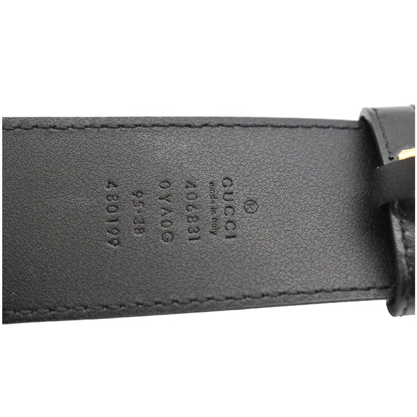 GUCCI Double G Buckle Leather Belt Black 406831 Size 95.38