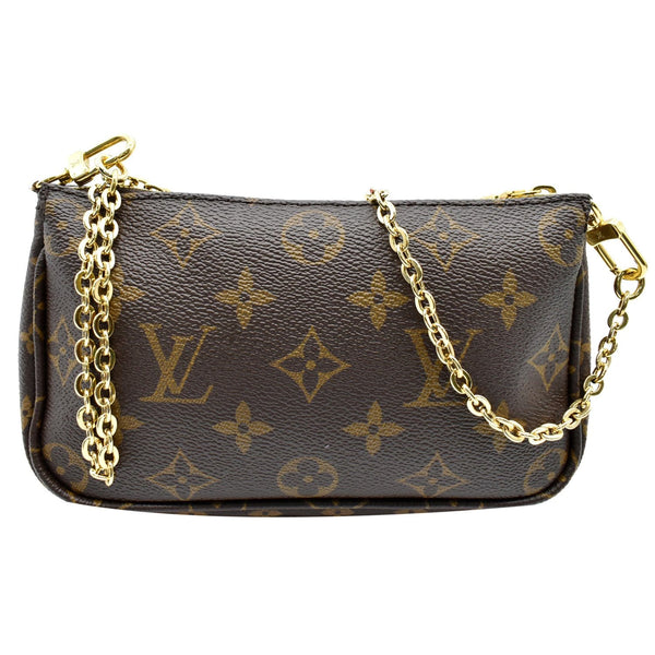 LOUIS VUITTON  Mini Pochette Monogram Canvas Accessoires Pouch Brown