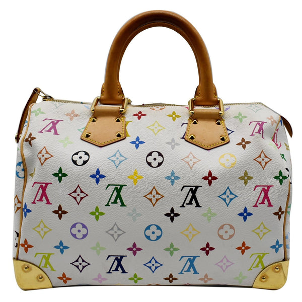 LOUIS VUITTON Speedy 30 Monogram Multicolor Satchel Bag White
