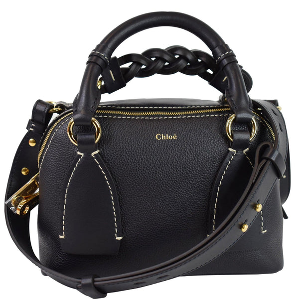 CHLOE Daria Small Classic Smooth Leather Crossbody Bag Black