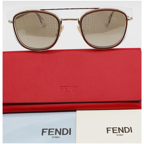 FENDI FF-M0060/S 0900 Sunglasses Brown Gold SP Lens
