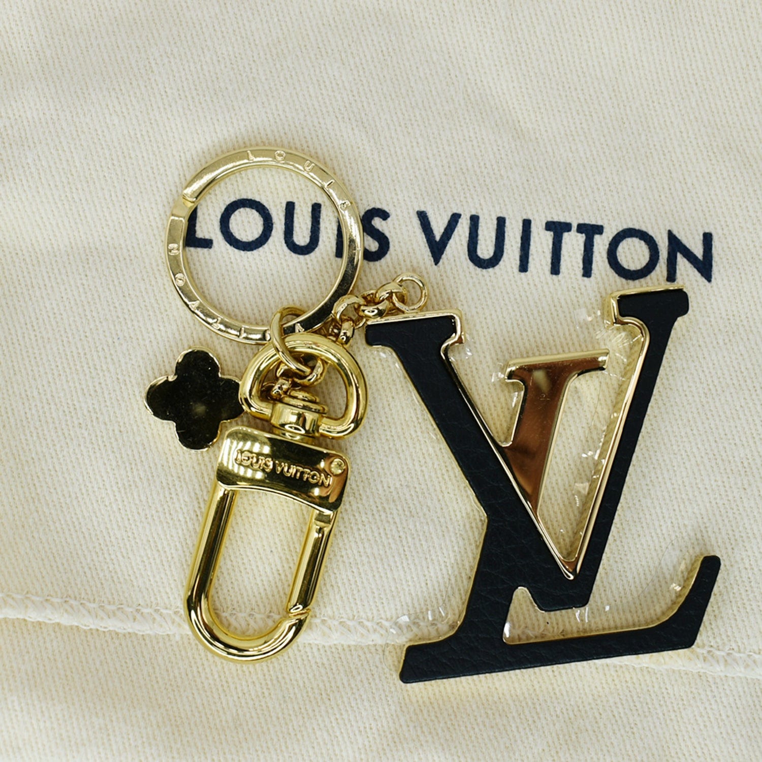 Louis Vuitton Black LV Capucine Bag Charm and Key Holder
