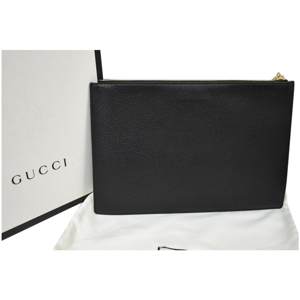 Gucci Zumi Leather Pouch Black backside- Dallas Handbags