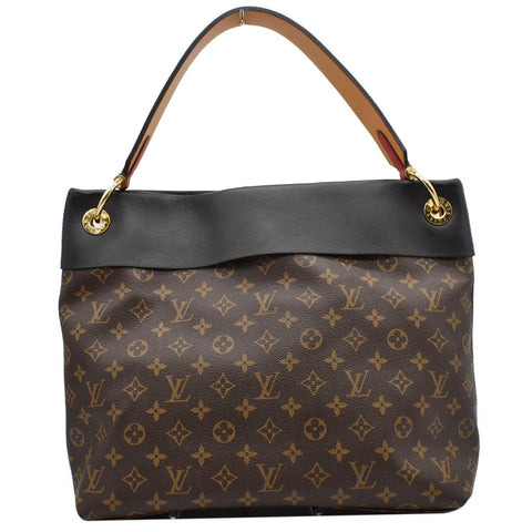 LOUIS VUITTON Tuileries Monogram Canvas Hobo Bag Black