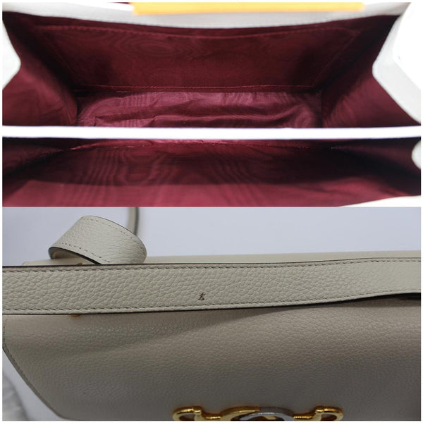 GUCCI Zumi Small Grainy Leather Chain Crossbody Bag White 576388