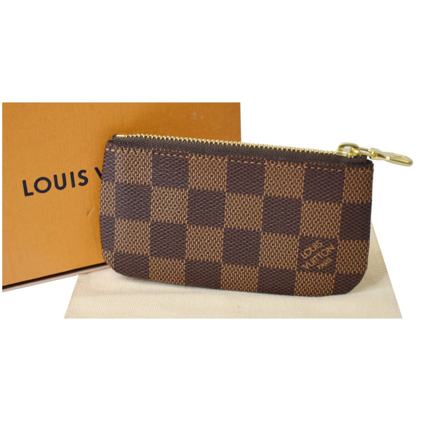 Louis Vuitton Pochette Key Cles Damier Ebene Coin Case - front side