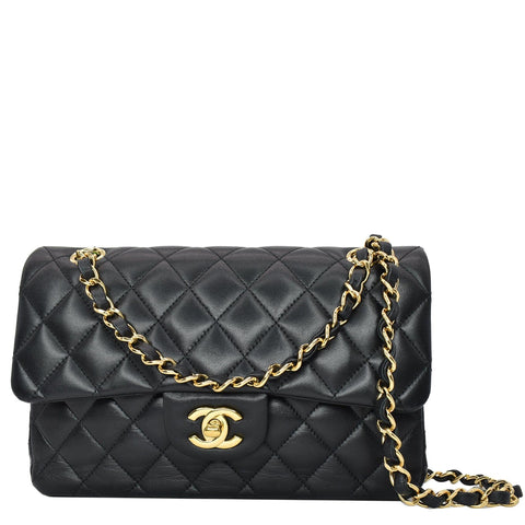 CHANEL Classic Double Flap Small Leather Shoulder Bag Black - Hot Deals