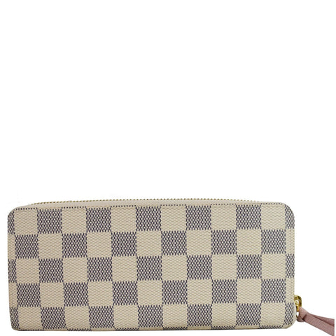 LOUIS VUITTON Clemence Damier Azur Zippy Wallet White