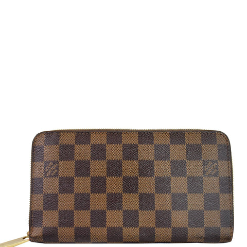 LOUIS VUITTON Zippy Damier Ebene Organizer Wallet Brown
