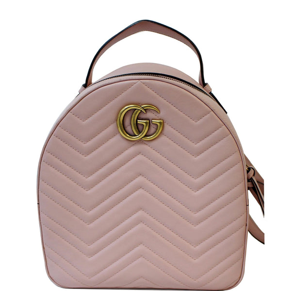 GUCCI GG Marmont Rucksack Chevron Leather Backpack Bag Pink 476671 - Final Sale