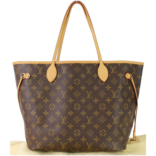 Louis Vuitton Neverfull MM Monogram Canvas Tote Bag top leather handles