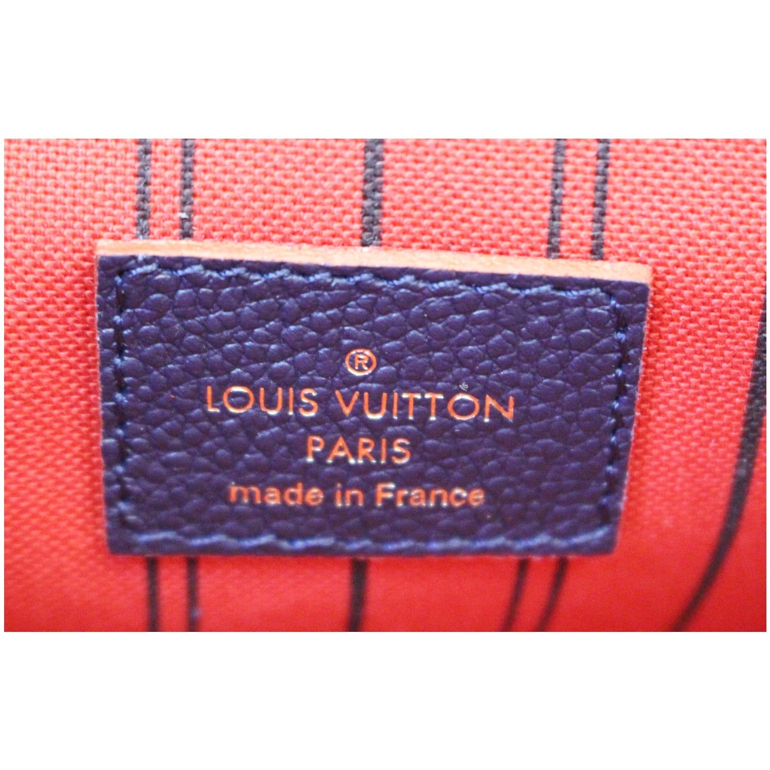 UhfmrShops, Louis Vuitton Metis shoulder bag in navy blue empreinte  monogram leather and red piping