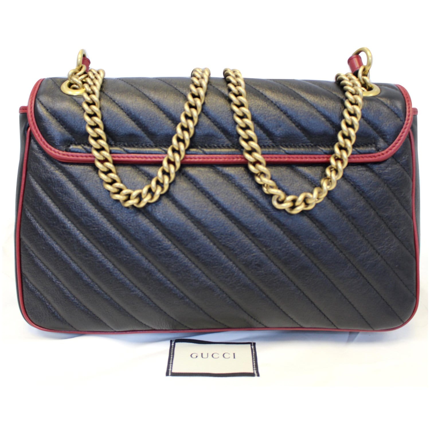 Gucci GG Marmont Small Leather Shoulder Bag - Red - Shoulder Bags