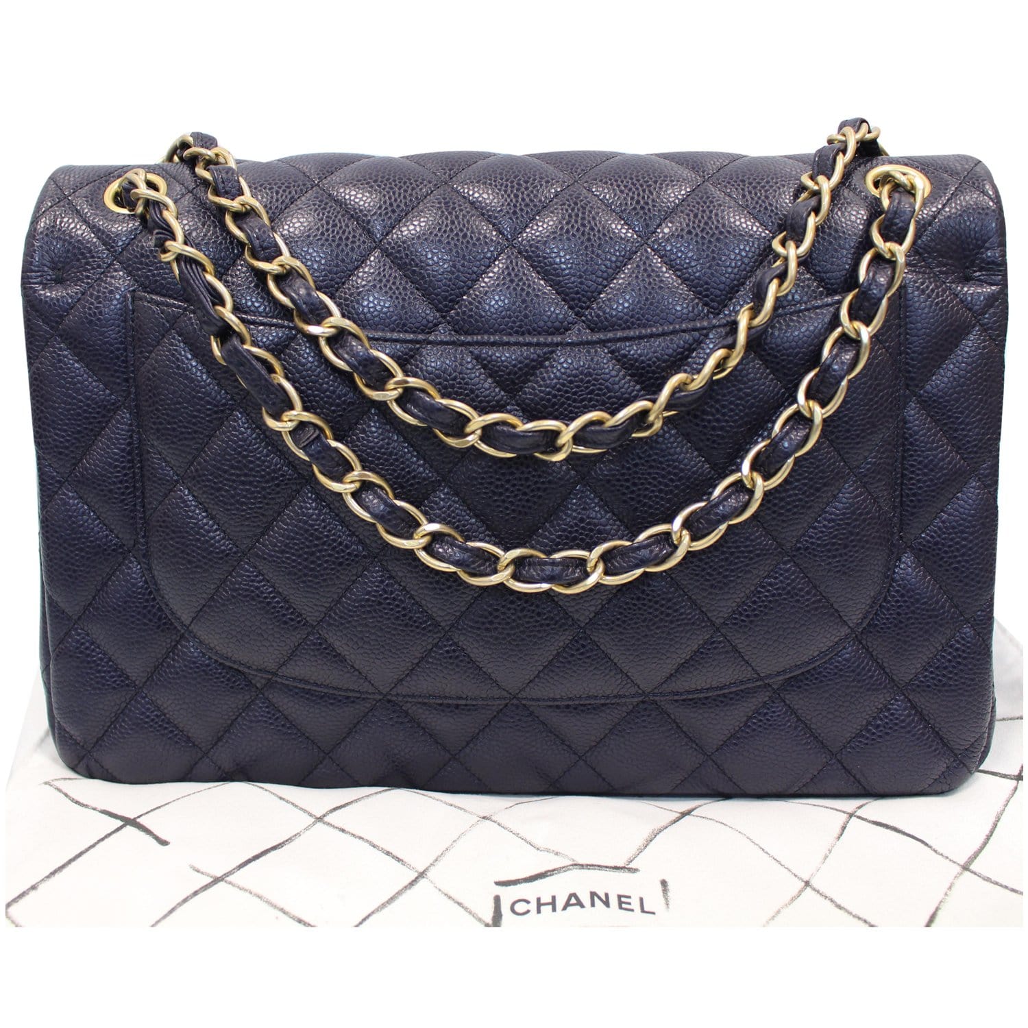 Chanel Navy Caviar Leather Flap Bag, 2011