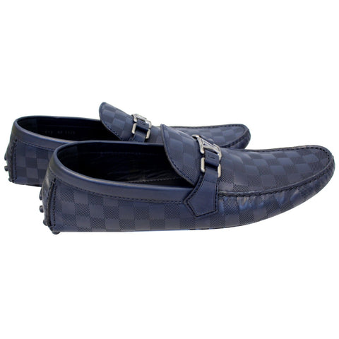 LOUIS VUITTON Hockenheim Damier Infini Moccasin Loafers Blue US 13-US