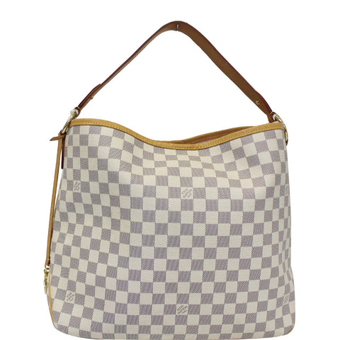 LOUIS VUITTON Delightful MM NM Damier Azur Hobo Shoulder Bag White