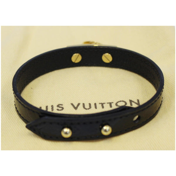 LOUIS VUITTON Logomania Vernis Leather Bracelet 19 Black-US