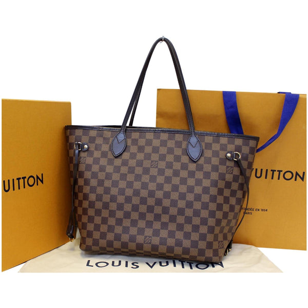 Louis Vuitton Neverfull MM Damier Ebene Tote Bag - full view