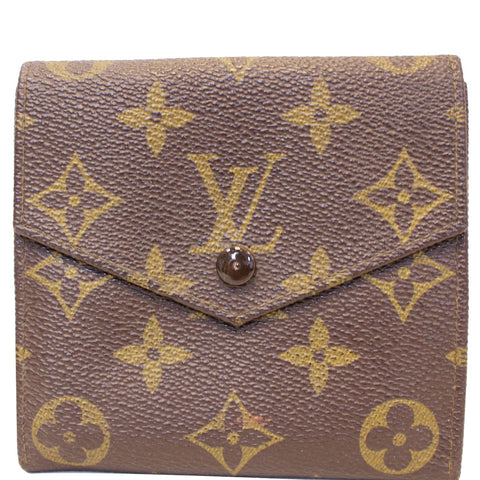 LOUIS VUITTON Monogram canvas Vintage Flap Wallet Brown