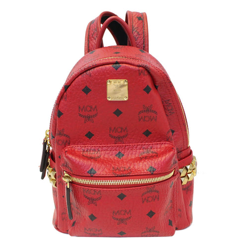 MCM Mini Stark Side Stud Backpack Bag Red