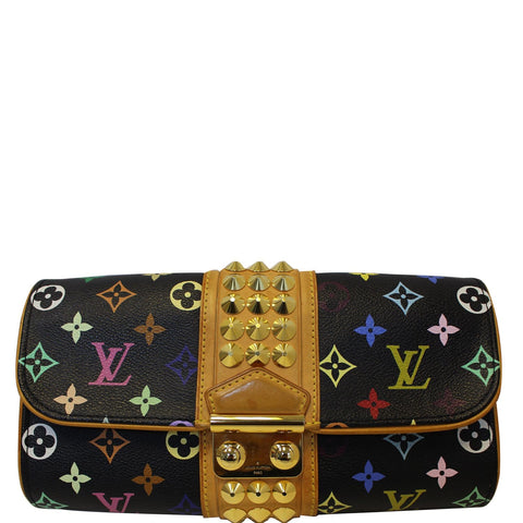 LOUIS VUITTON Courtney  Multicolore Monogram Clutch Bag Black