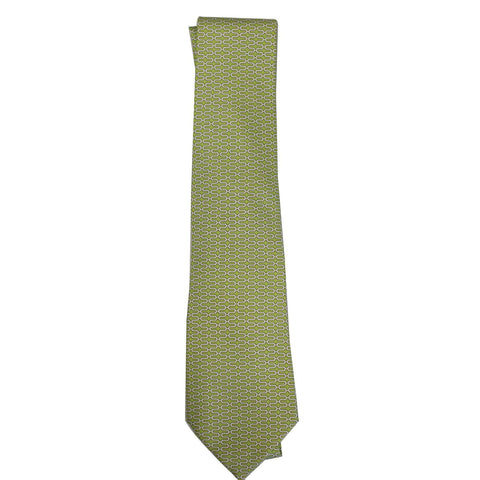 HERMES Men's Silk Neck Tie Lime