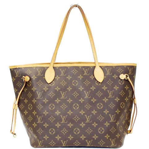 LOUIS VUITTON Neverfull MM Monogram Canvas Tote Shoulder Bag Brown