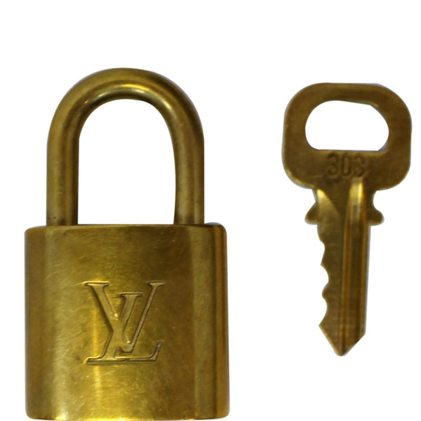 LOUIS VUITTON Padlock and 1 Key Gold Bag Charm Number 303
