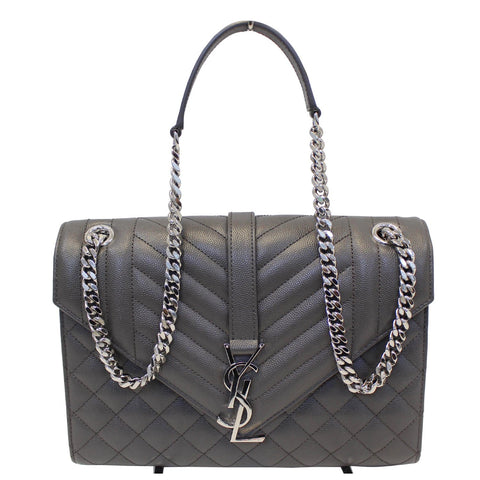 YVES Saint Laurent Envelope Medium Chain Shoulder Bag Grey