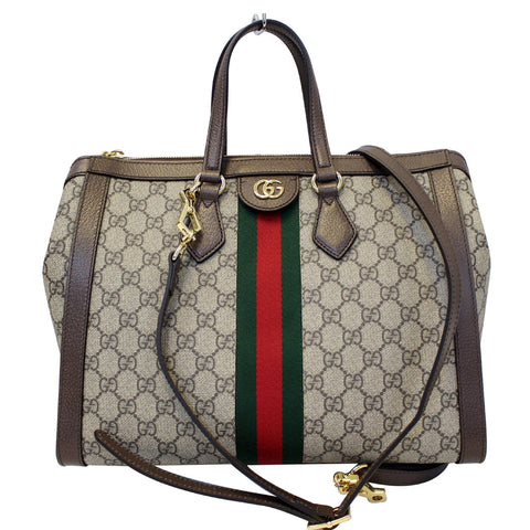GUCCI Ophidia Medium GG Supreme Tote Shoulder Bag Beige 524537