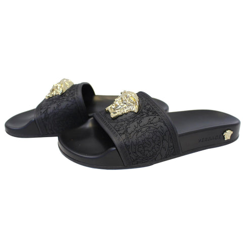 VERSACE Baroque Medusa Slides Sandals - Full View