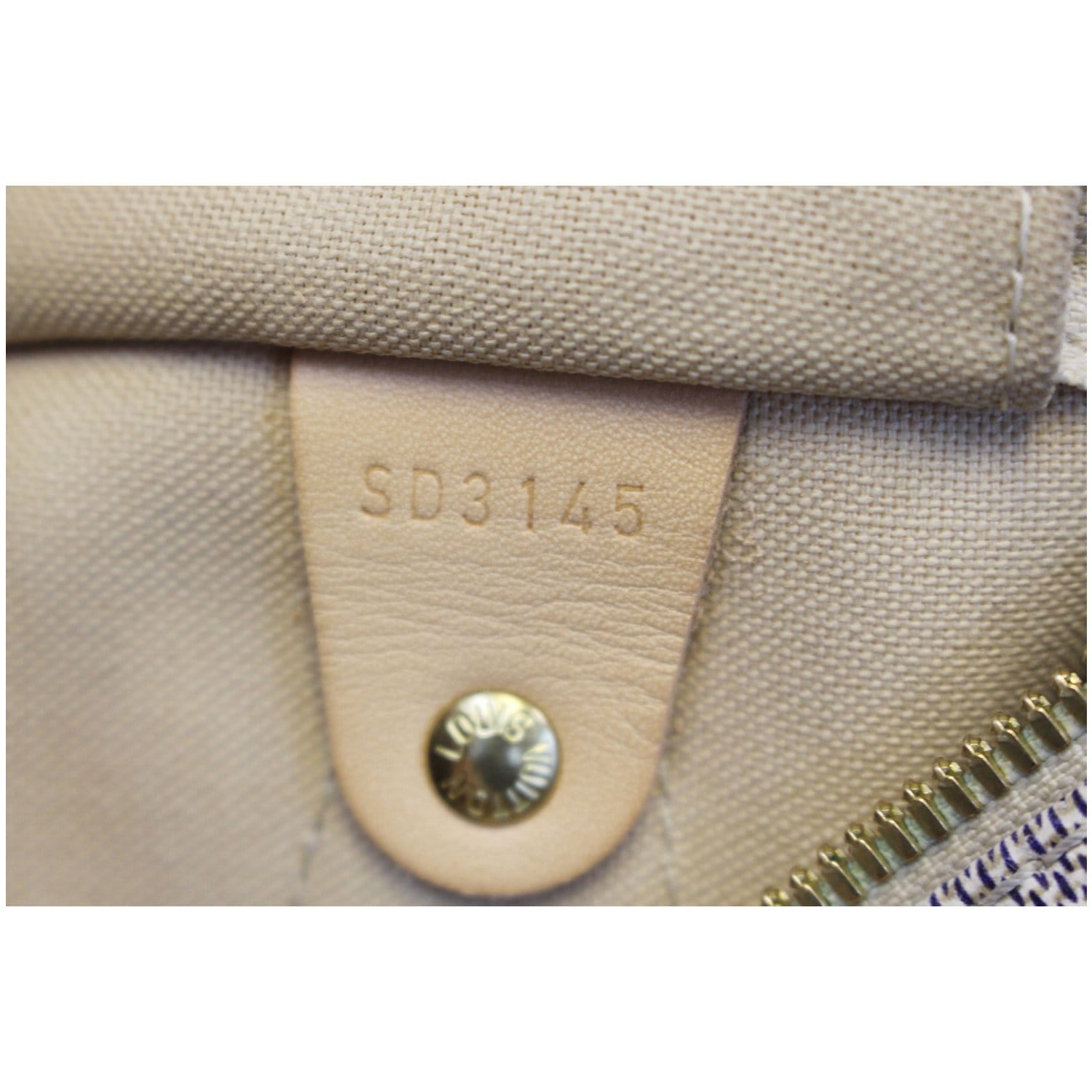 Louis Vuitton Speedy 35 damier azur Beige Leather ref.58100 - Joli