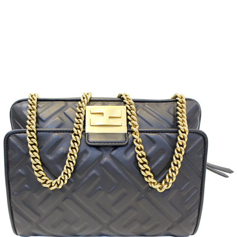FENDI Upside Down Leather Belt Bag Black