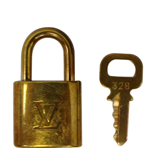 LOUIS VUITTON Padlock and 1 Key Gold Bag Charm Number 328