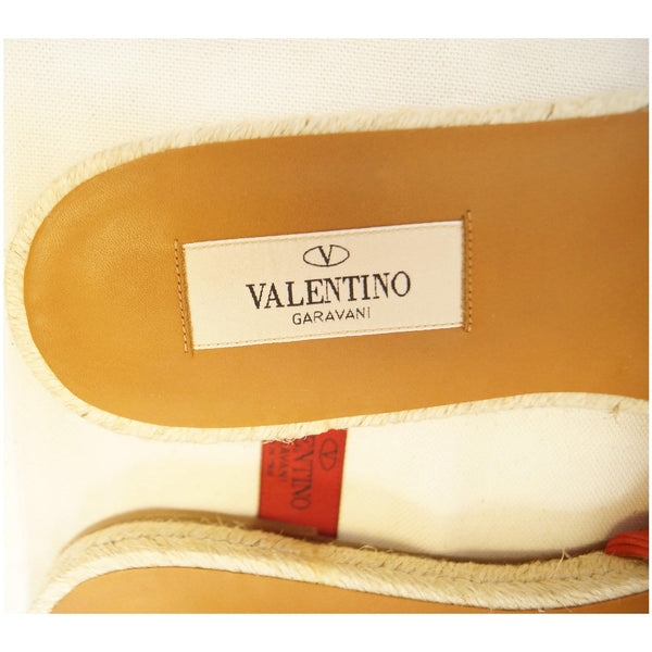 Valentino Slide Sandal Tropical Bow Espadrille Red - logo