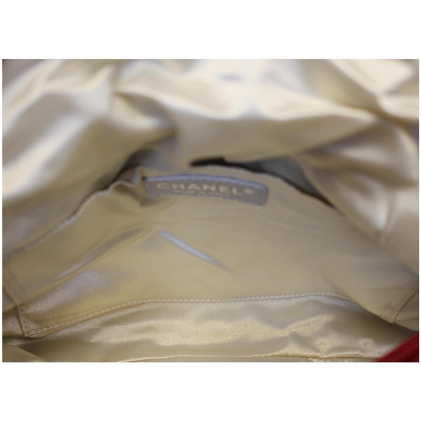 CHANEL CC Half Moon Quilted Satin Clutch Bag Red-US