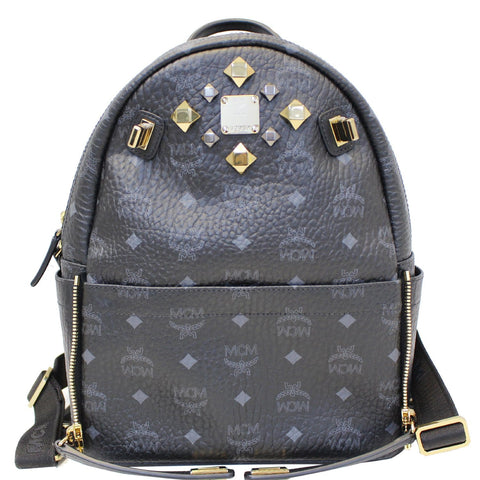 MCM Stark Visetos Backpack Bag Black