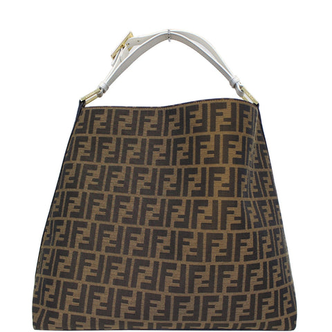 FENDI Zucca Canvas Large Hobo Bag Tobacco