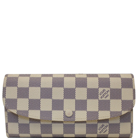 LOUIS VUITTON Emilie Damier Azur Wallet White
