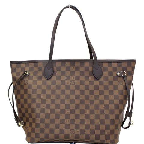 LOUIS VUITTON Neverfull MM Damier Ebene Tote Shoulder Bag Rose Ballerine