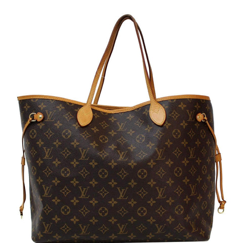 LOUIS VUITTON Neverfull GM Monogram Canvas Tote Shoulder Bag Brown
